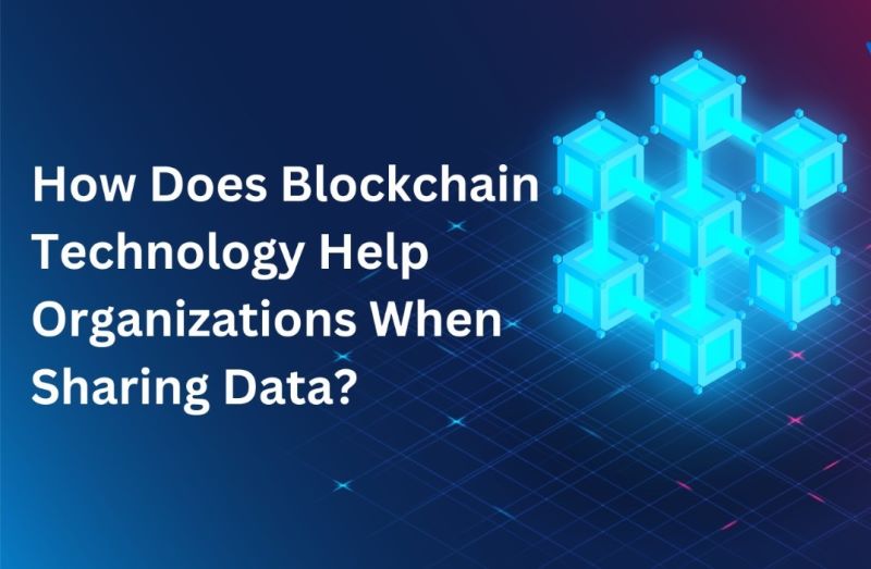 How does blockchain technology help organizations when sharing data