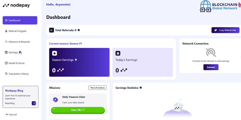 Log into the Nodepay Dashboard