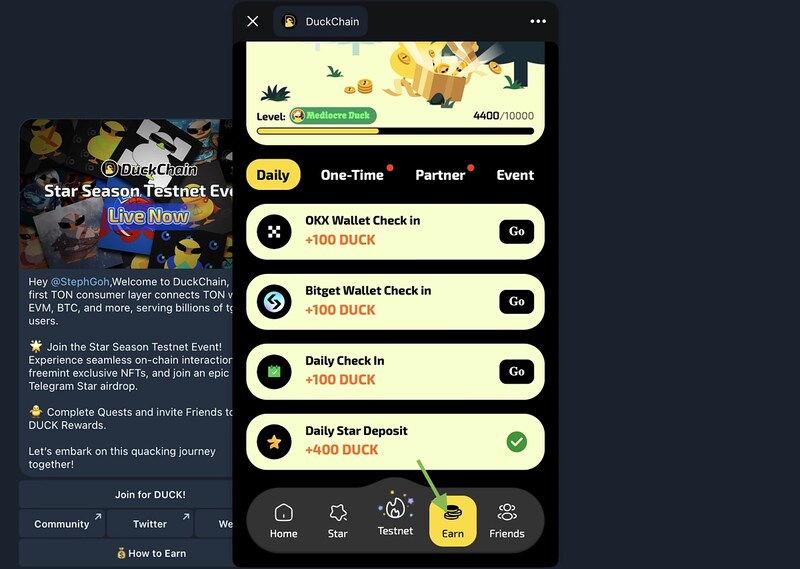 How to participate in the DuckChain Airdrop